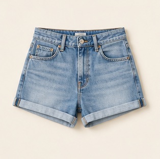 The Boardwalk Denim Short in Faded Blue — concept product image