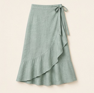 The Seaglass Wrap Skirt in Seafoam — concept product image