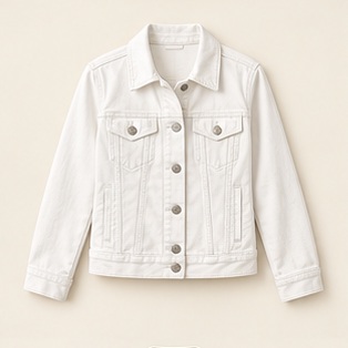 The Coastal Denim Jacket in White — concept product image