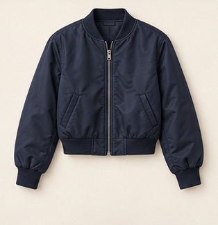 The Midnight Cropped Bomber in Navy — concept product image