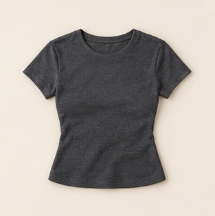 The Boardwalk Baby Tee in Charcoal — concept product image