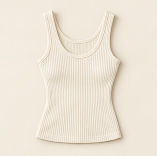 The Cove Rib Tank in Ivory — concept product image