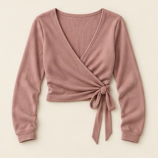 The Rosewater Wrap Top in Dusty Rose — concept product image